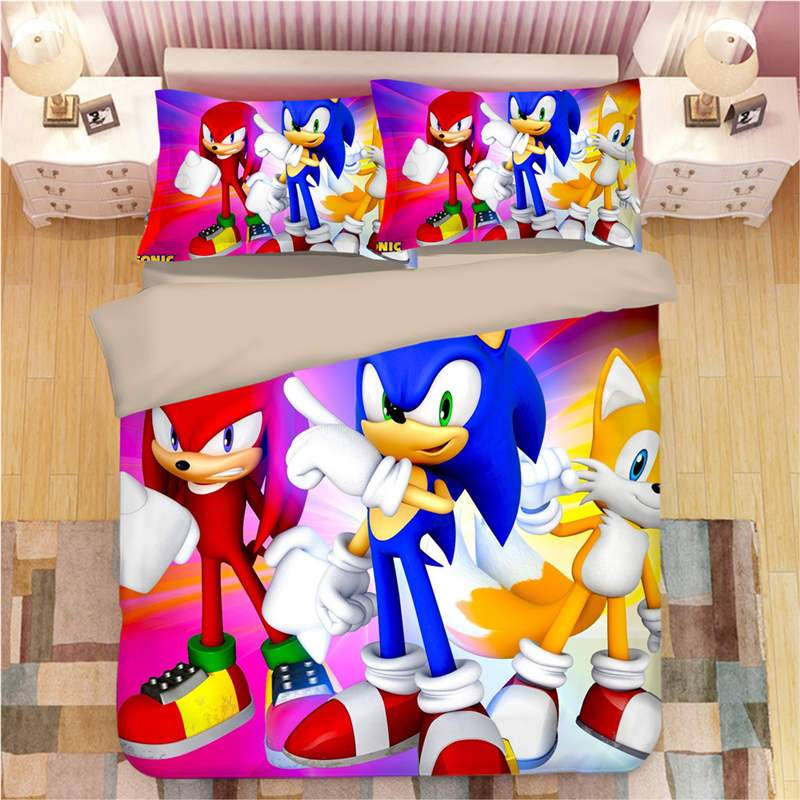 Sonic Shadow , Silver The Hedgehog Game Duver Duvet Cover and Pillowcase  Set Bedding Set