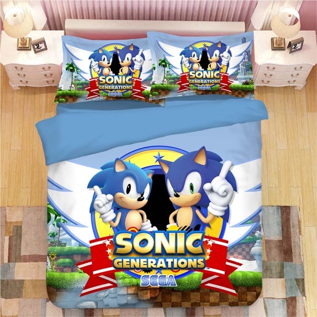 Sonic The Hedgehog 2211 Duvet Cover and Pillowcase Set Bedding Set