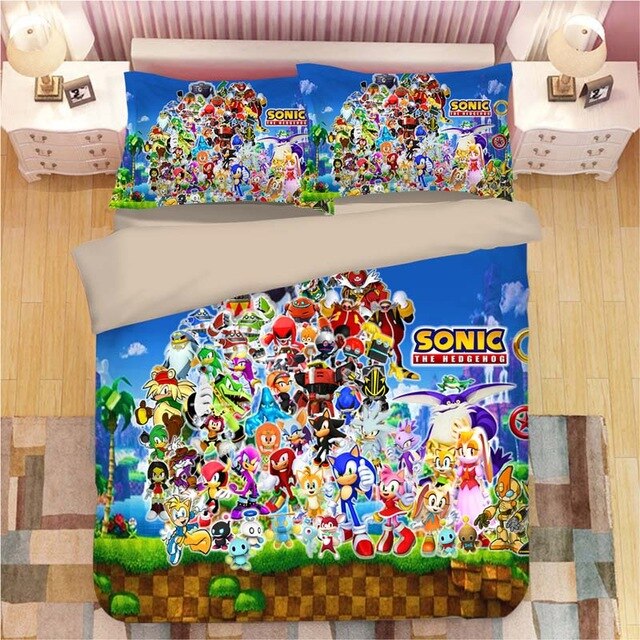 Sonic The Hedgehog 2213 Duvet Cover and Pillowcase Set Bedding Set