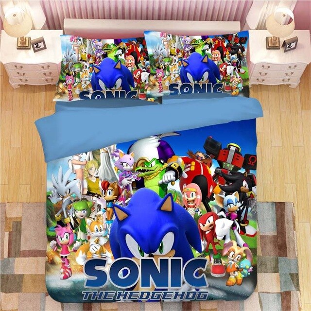 Sonic The Hedgehog 2215 Duvet Cover and Pillowcase Set Bedding Set