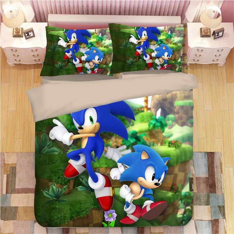 Sonic The Hedgehog Game Duver 10 Duvet Cover and Pillowcase Set Bedding Set