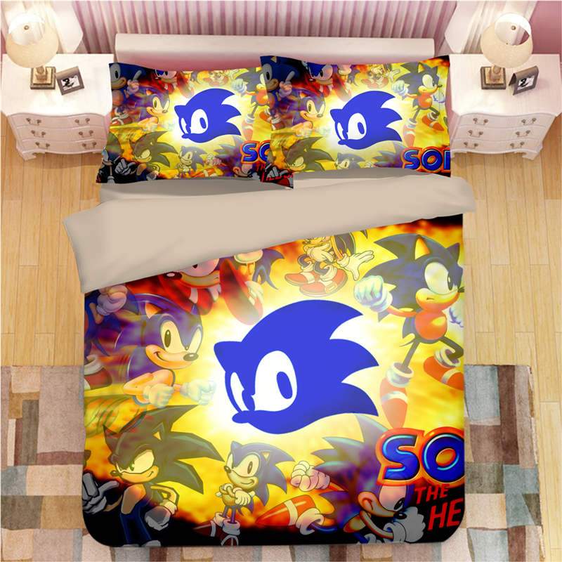 Sonic Shadow , Silver The Hedgehog Game Duver Duvet Cover and Pillowcase  Set Bedding Set