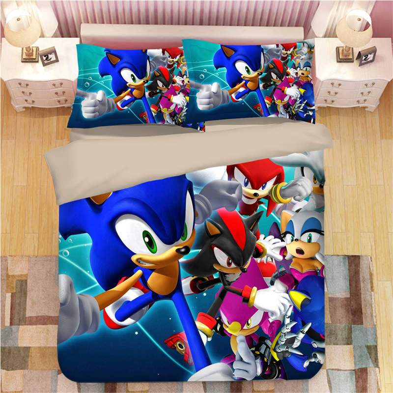 Sonic Shadow , Silver The Hedgehog Game Duver Duvet Cover and Pillowcase  Set Bedding Set