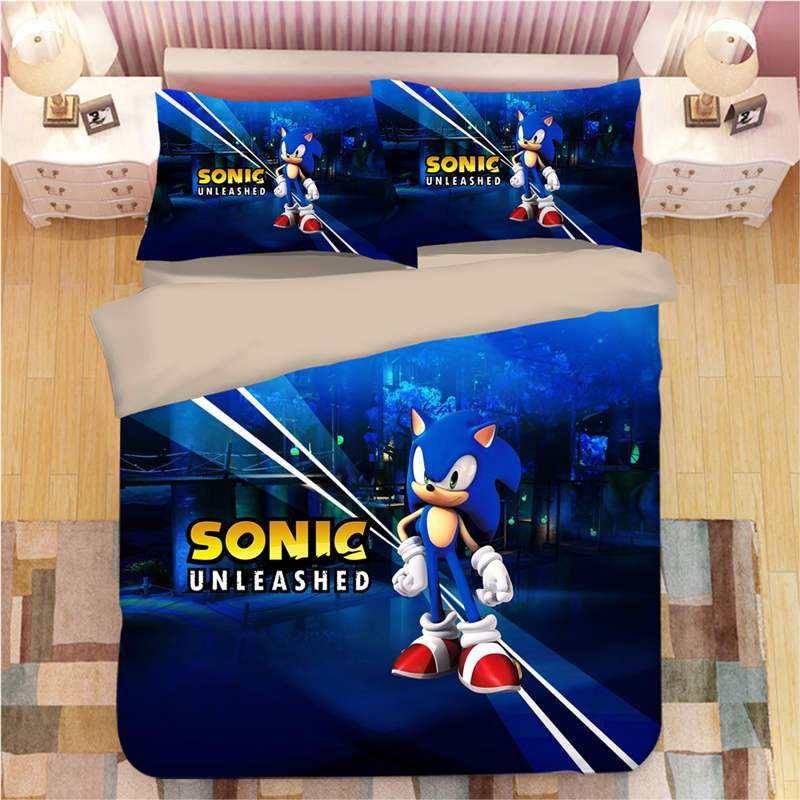 Sonic The Hedgehog Game Duver Duvet Cover and Pillowcase Set Bedding Set 862