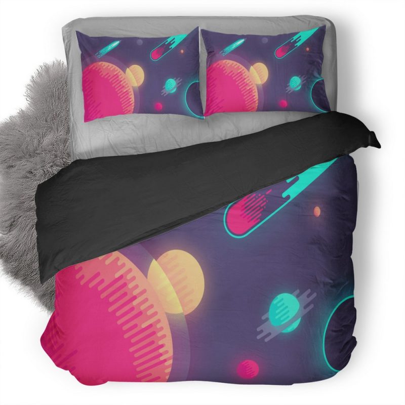 Space Colorful Minimalism Qhd Duvet Cover and Pillowcase Set Bedding Set