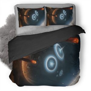 Space Earth Meteors Image Duvet Cover and Pillowcase Set Bedding Set