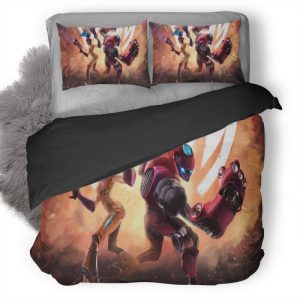 Space Girl And Red Bot Hn Duvet Cover and Pillowcase Set Bedding Set