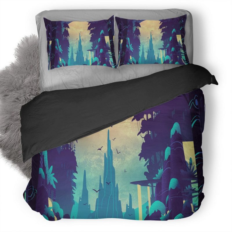 Space Park Lunar Woods V0 Duvet Cover and Pillowcase Set Bedding Set