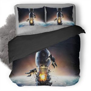 Space Shuttle Explosion Astronaut 22 Duvet Cover and Pillowcase Set Bedding Set