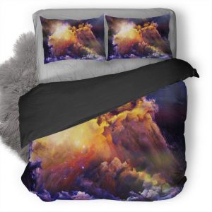 Space Stars Abstract Digital Art Nebula Km Duvet Cover and Pillowcase Set Bedding Set