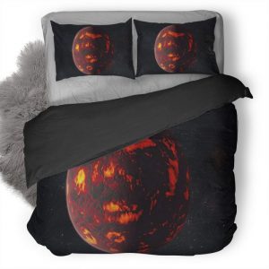 Space Universe Planet Exoplanet Burning Stars Bz Duvet Cover and Pillowcase Set Bedding Set