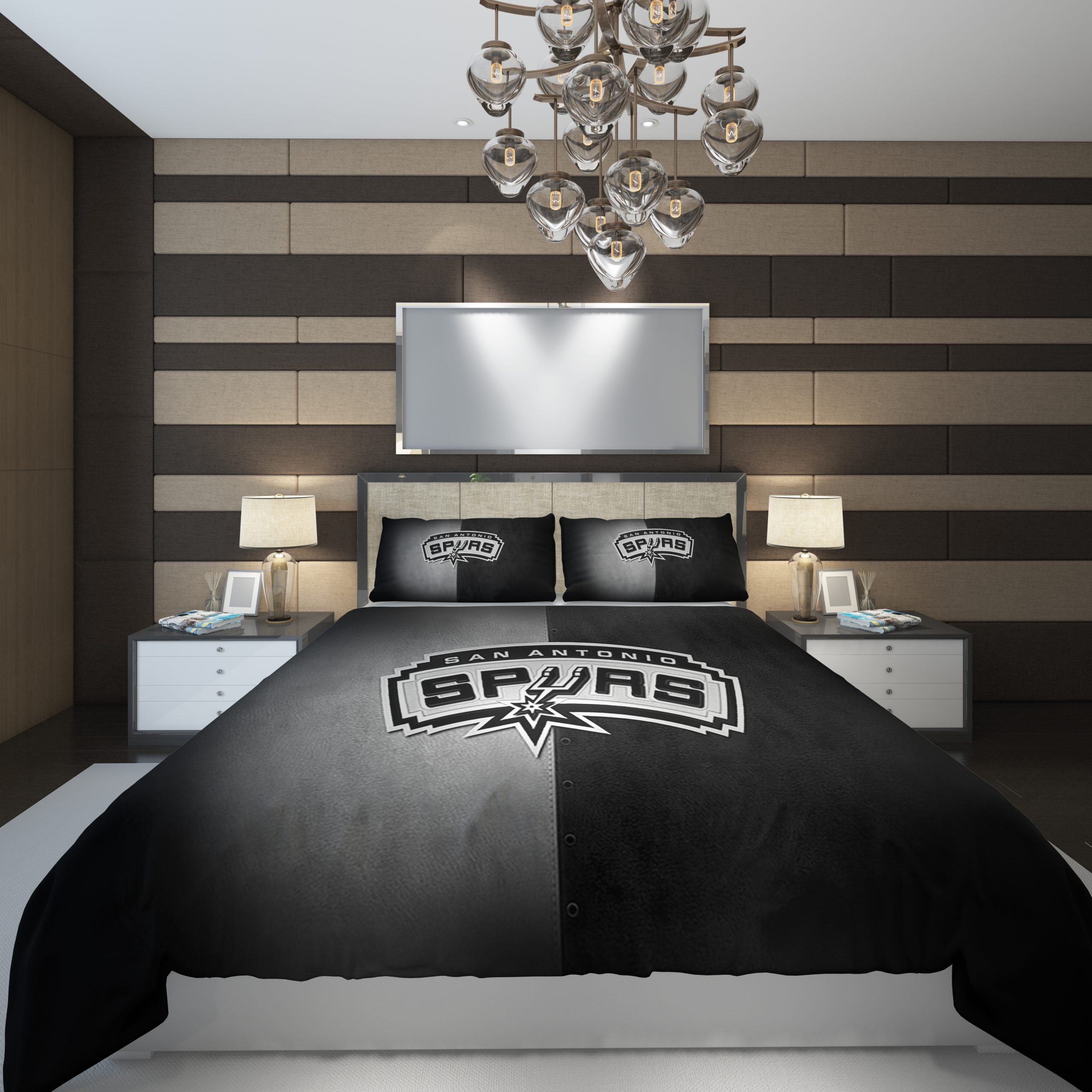 Sports White Black Illustration Monochrome Sport Duvet Cover and Pillowcase Set Bedding Set