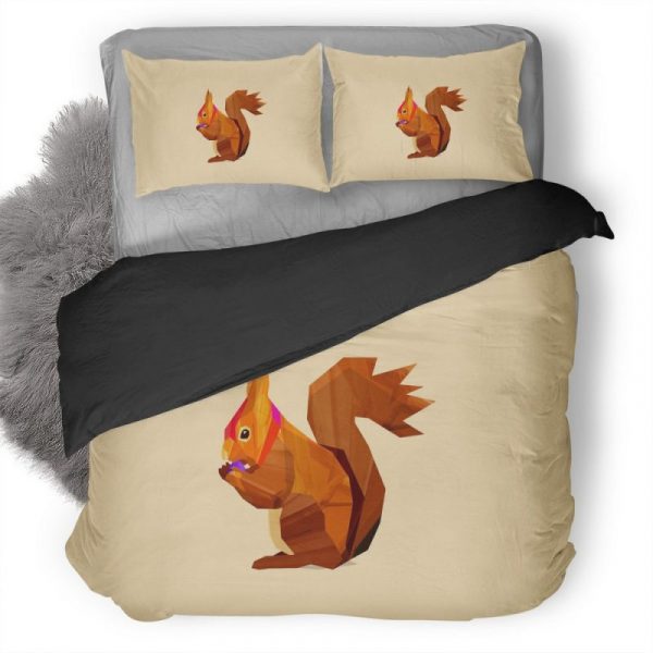 Squirrel Vector Duvet Cover and Pillowcase Set Bedding Set