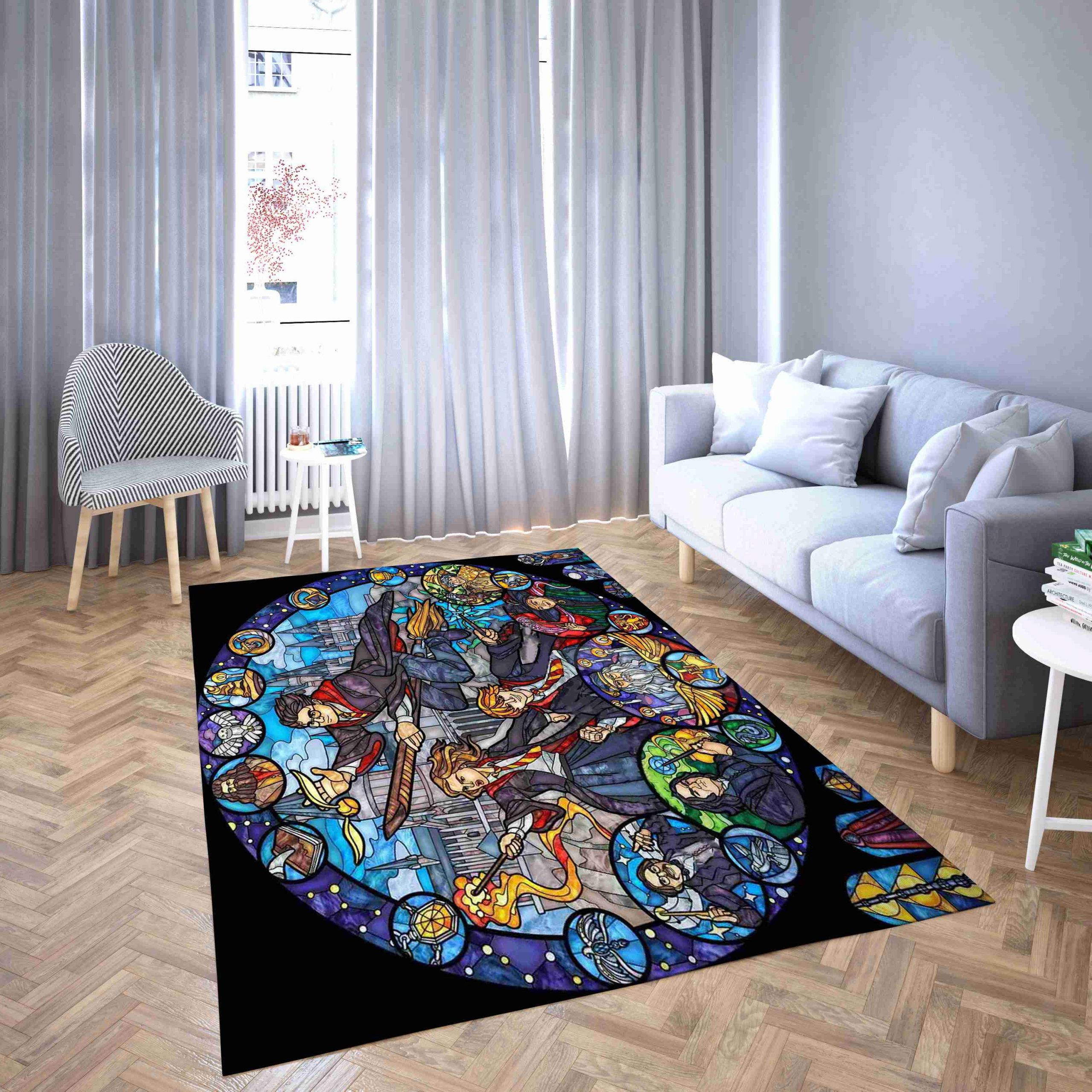 Stained Glass Pop Culture Living Room Rug Carpet