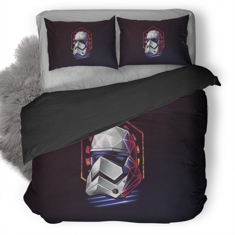 Stormtrooper Helmet Minimalist Xl Duvet Cover and Pillowcase Set Bedding Set