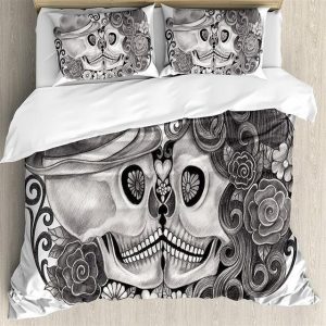 Sugar Skull Couple In Love Duvet Cover and Pillowcase Set Bedding Set 405