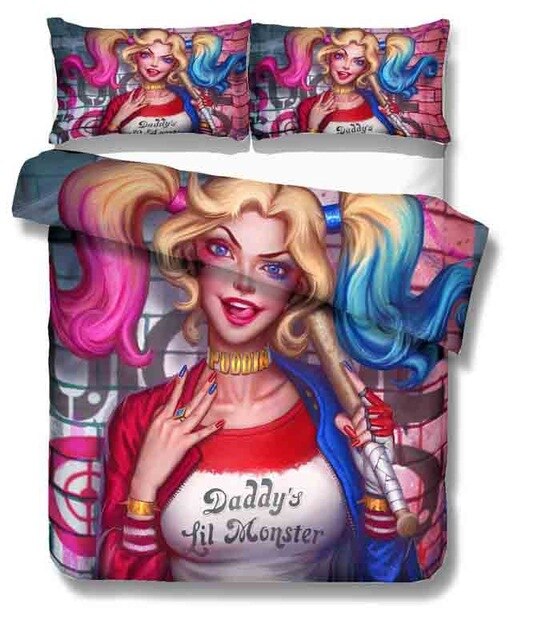 Suicide Squad Cartoon Harley Quinn 2211 Duvet Cover and Pillowcase Set Bedding Set