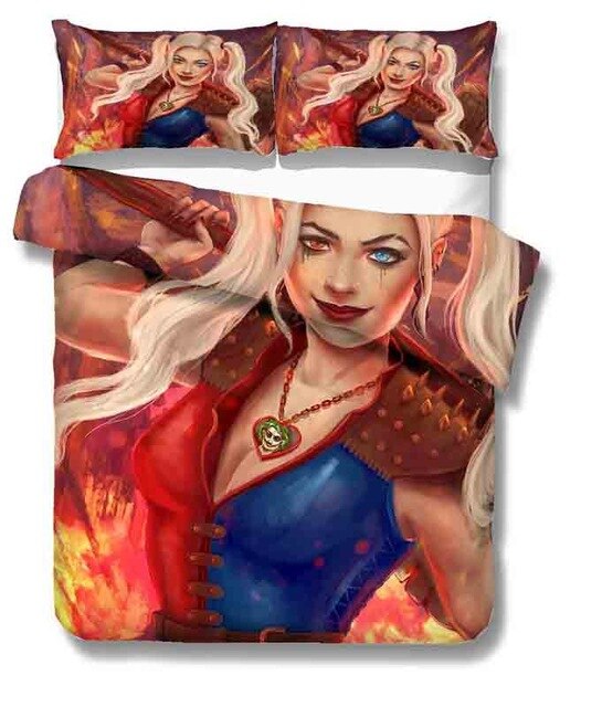 Suicide Squad Cartoon Harley Quinn 2214 Duvet Cover and Pillowcase Set Bedding Set