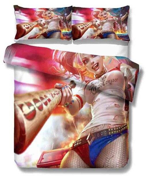 Suicide Squad Cartoon Harley Quinn 2215 Duvet Cover and Pillowcase Set Bedding Set