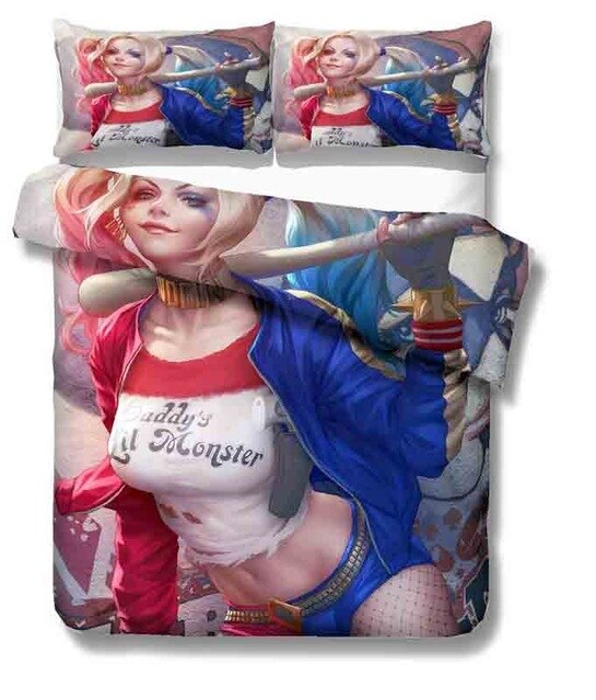 Suicide Squad Cartoon Harley Quinn 2216 Duvet Cover and Pillowcase Set Bedding Set