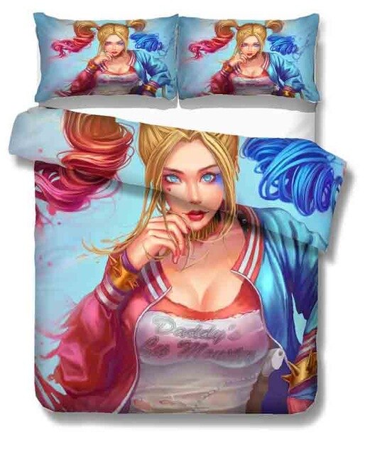 Suicide Squad Cartoon Harley Quinn 2217 Duvet Cover and Pillowcase Set Bedding Set