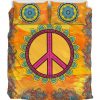 Sun Hippie Peace Duver Duvet Cover and Pillowcase Set Bedding Set