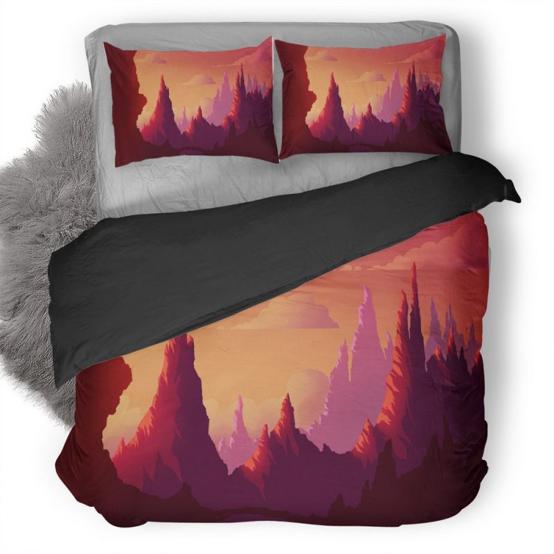 Sun Journey Landscape Jh Duvet Cover and Pillowcase Set Bedding Set