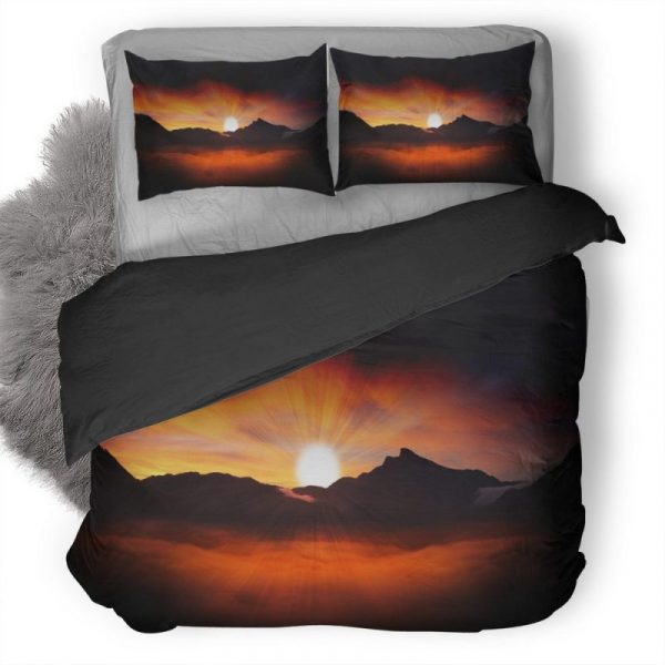 Sun Landscape Evening Sky 5N Duvet Cover and Pillowcase Set Bedding Set