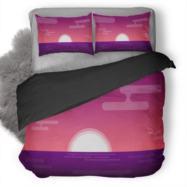 Sun Minimalism St Duvet Cover and Pillowcase Set Bedding Set