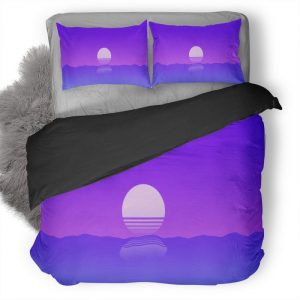 Sun Outrun Minimalism Os Duvet Cover and Pillowcase Set Bedding Set