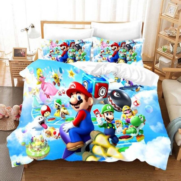 Super Mario 2212 Duvet Cover and Pillowcase Set Bedding Set