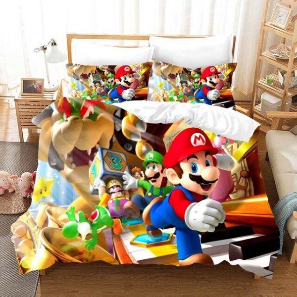 Super Mario 2216 Duvet Cover and Pillowcase Set Bedding Set