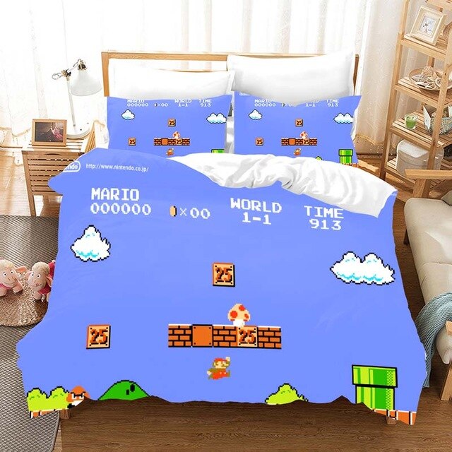 Super Mario 2221 Duvet Cover and Pillowcase Set Bedding Set