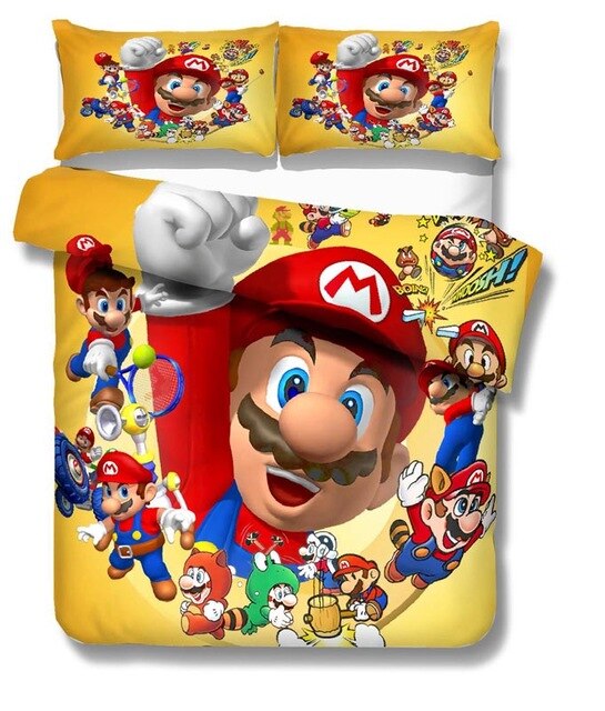 Super Mario Bros 2212 Duvet Cover and Pillowcase Set Bedding Set