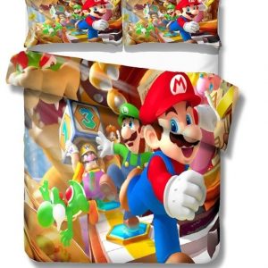 Super Mario Bros 2214 Duvet Cover and Pillowcase Set Bedding Set