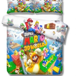 Super Mario Bros 2217 Duvet Cover and Pillowcase Set Bedding Set