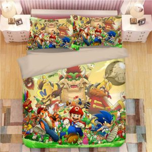 Super Mario Bros Duvet Cover and Pillowcase Set Bedding Set 858