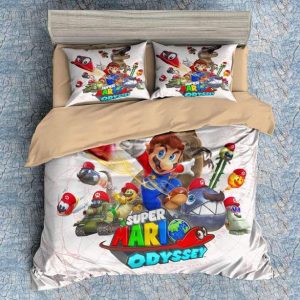 Super Mario Odyssey Duvet Cover and Pillowcase Set Bedding Set 644