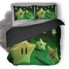 Super Mario Stars Qhd Duvet Cover and Pillowcase Set Bedding Set