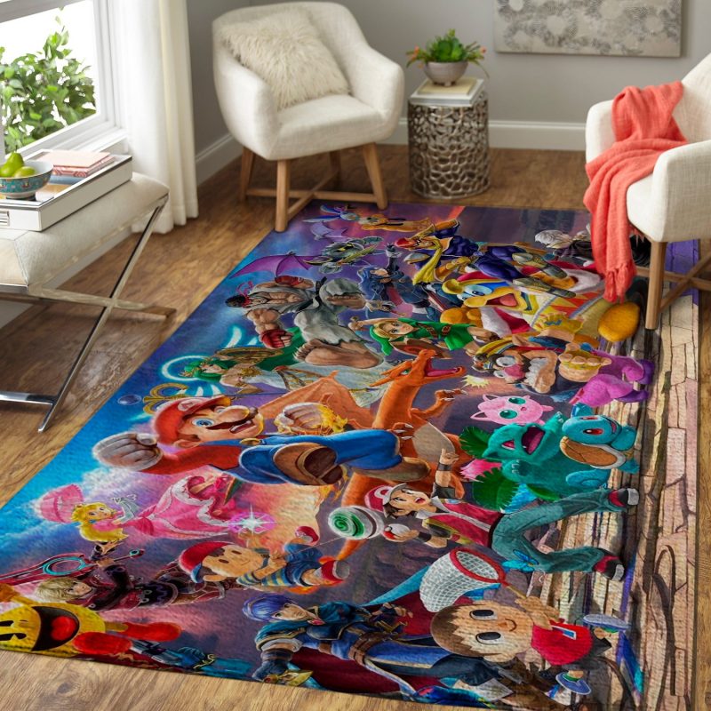 Super Smash Bros Characters Game Living Room Rug Carpet 2