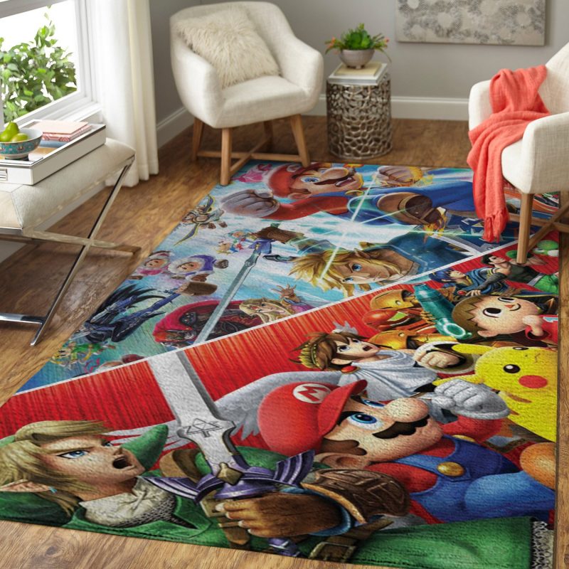 Super Smash Bros Characters Game Living Room Rug Carpet 3