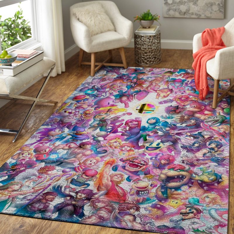 Super Smash Bros Characters Game Living Room Rug Carpet