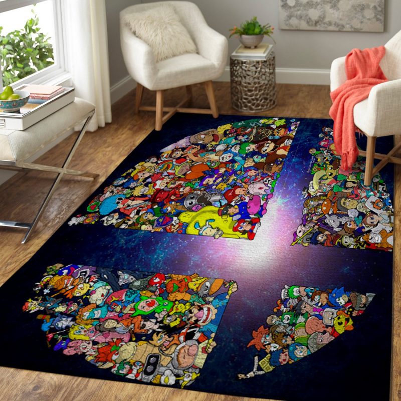 Super Smash Bros Characters Logo Game Living Room Rug Carpet