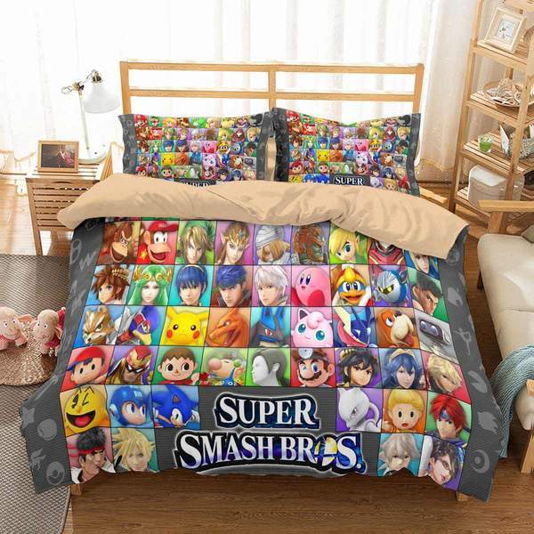 Super Smash Bros Ultimate Duvet Cover and Pillowcase Set Bedding Set 608