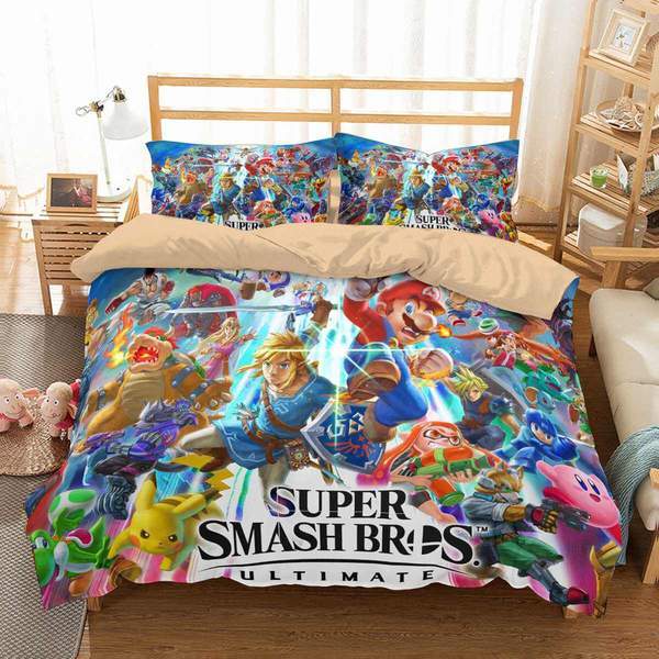 Super Smash Bros Ultimate Duvet Cover and Pillowcase Set Bedding Set 646