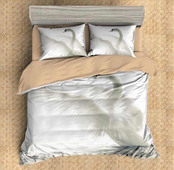 Swan Duvet Cover and Pillowcase Set Bedding Set