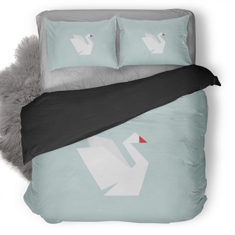 Swan Minimalism Qhd Duvet Cover and Pillowcase Set Bedding Set