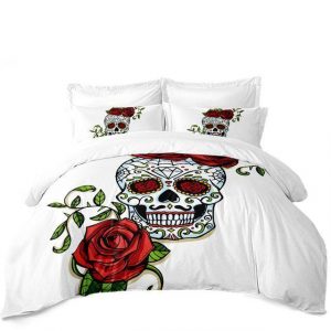 Sweet Sugar Skull Duvet Cover and Pillowcase Set Bedding Set 376