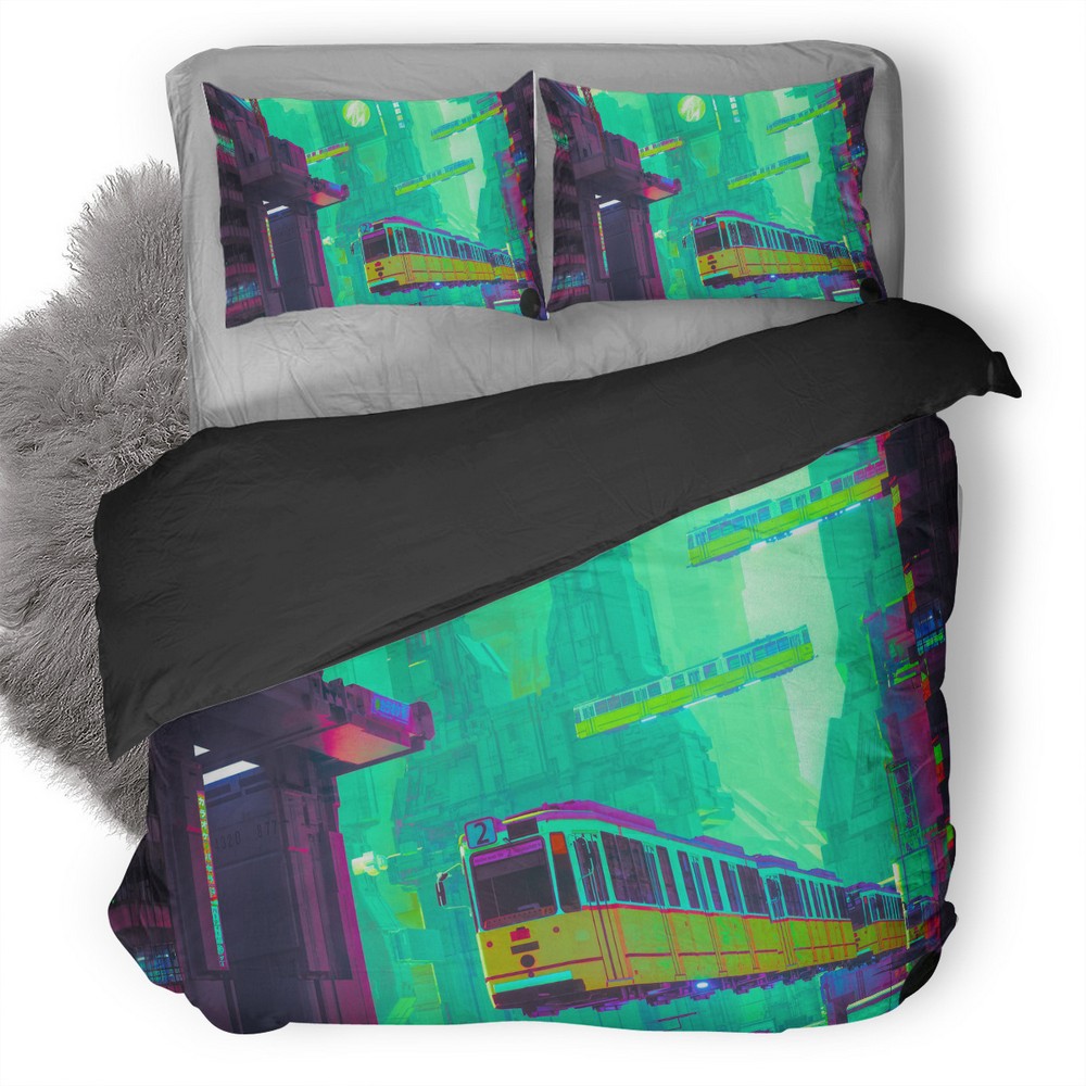 Syd City Qz Duvet Cover and Pillowcase Set Bedding Set