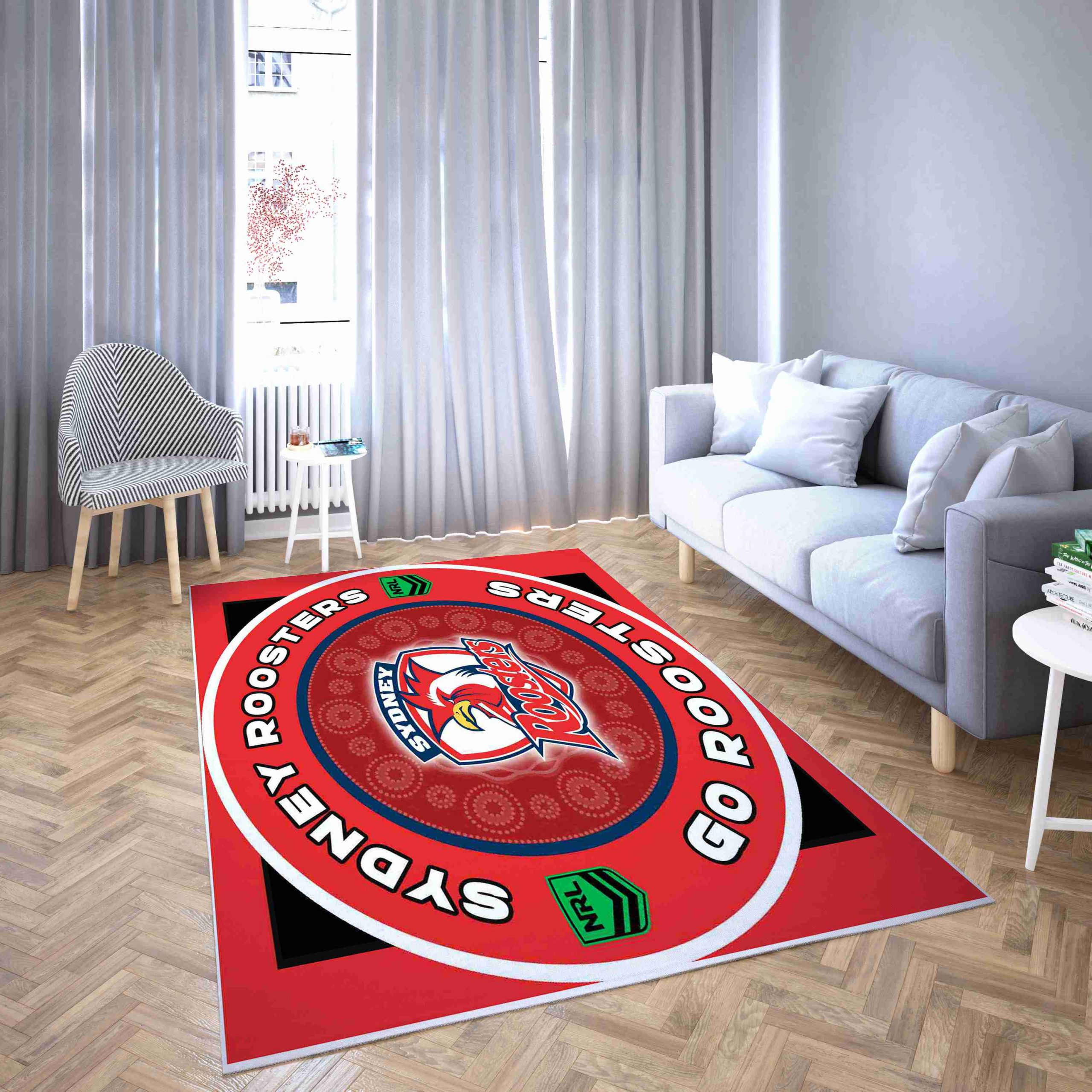 Sydney Roosters Living Room Rug Carpet